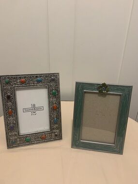 Silver Filigree Picture Frame with Multicolor Accents - 4x6